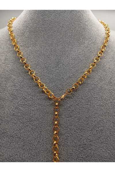 Ralp Moda Doc Chain Y Necklace 7 mm Diameter 65 cm Length Trend Necklace Model