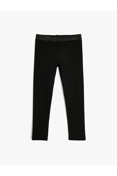 Koton New Season Leggings with Elastic Waist and Glitter Detail