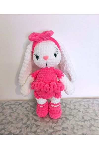 Superbaby Crocheted Pink Bunny with Dress – Handmade Toy for Girls
