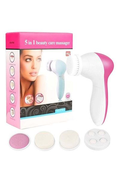 Beauty Facial Massage Device for Beauty and Care 5-in-1 Pink/White