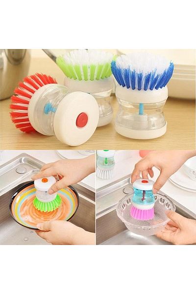obrigado Practical Detergent Brush for Kitchen – with Handle, Hygienic and Durable
