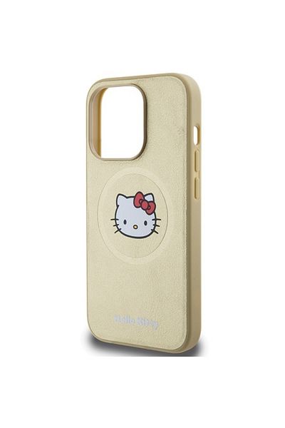 Hello Kitty Case for iPhone 13 Pro Max, Hardcase Leather Kitty Head MagSafe, Hello Kitty - Bej