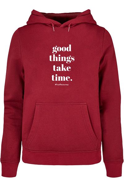 Merchcode Damen Ladies Good Things Take Time Basic Hoody