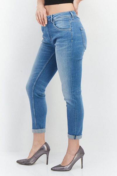 Pepe Jeans Women Regular Fit Washed Denim Jeans, Blue