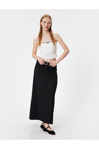 Koton New Season Crop Top with Bow Detail and Rope Strap Slim Fit