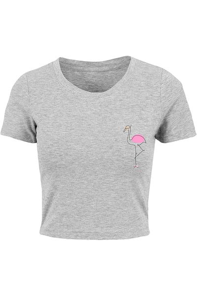 Merchcode Damen Ladies Flamingo Crop Tee