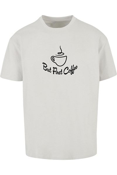 Merchcode Herren But First Coffee Heavy Oversized Tee