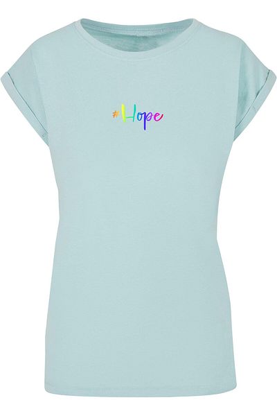 Merchcode Damen Ladies Hope Rainbow Extended Shoulder Tee