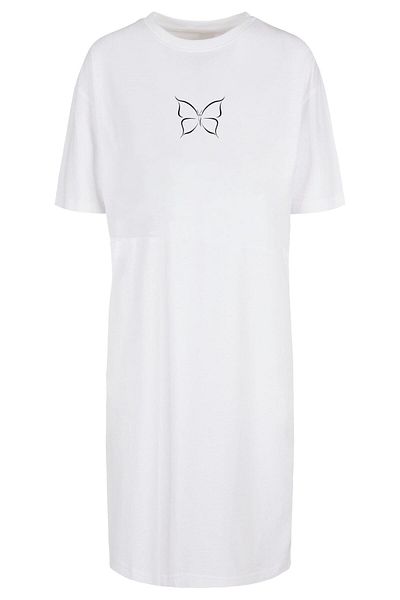 Merchcode Damen Ladies Spring - Yin & Jang Fish Oversized Slit Tee Dress