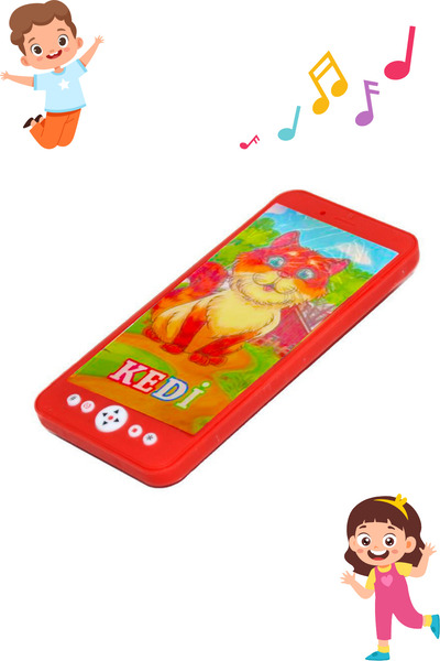 Merva Oyuncak Telefon Işıklı Sesli Neşeli Telefon Hayvanlı Tuşlu İlk Telefonu...