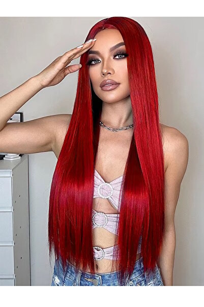 CAŞ DEKORASYON Isıya Dayanıklı Yarımay Çıt Çıt Saç - 39# - Şarap Kızıl - Düz ...