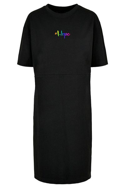 Merchcode Damen Ladies Hope Rainbow Oversized Slit Tee Dress