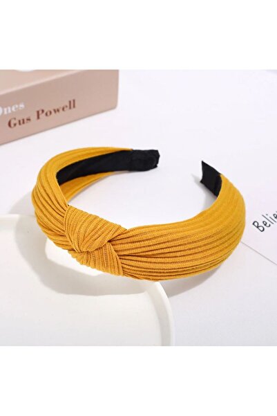 REDz Accessories Bandă de păr texturată, model la modă, textil, galben