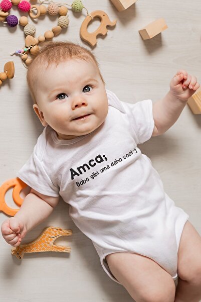 Overoz Organik %100 Pamuk Amca 3'lü Bebek Body Set Beyaz Bebek Badi Çıtçıtlı Zıbın Üçlü 5055-5183-5247