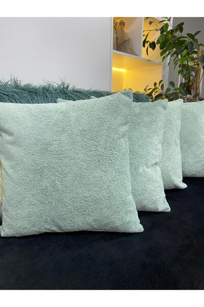 Home غطاء وسادة 4 قطع مقاس 45*45 قماش ريش أرنب ملمس ناعم. لا تسقط.