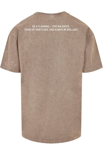 Merchcode Herren Flamingo Acid Washed Heavy Oversized Tee