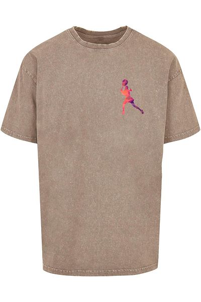 Merchcode Herren Tennis Woman Silhouette - Acid Washed Oversize Tee