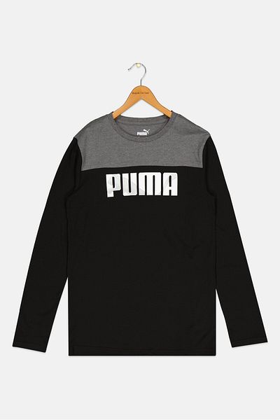 Puma Kids Boy Long Sleeve Brand Logo Outdoor T-shirt, Multicolor