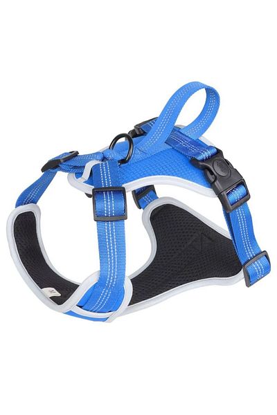 REDz Accessories Ham reflectorizant cu mâner, pentru câini, mărimea S, material textil durabil, albastru