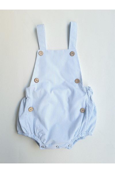 ikokokids Men's Blue Striped Slopet with Button Detail