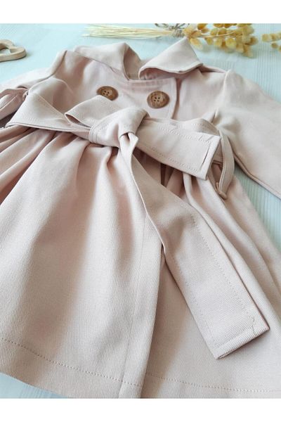 ikokokids Nursu Baby Dusty Rose Baby Girl Trench Coat