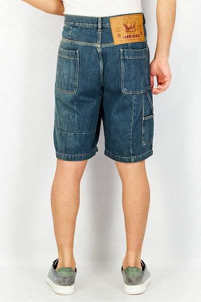 Diesel شورت جينز مغسول بقصّة عادية للرجال، أزرق