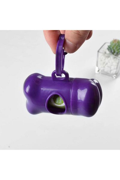 REDz Accessories Suport pentru sac de deșeuri pentru animale de companie, recipient igienic, aspect de os, violet