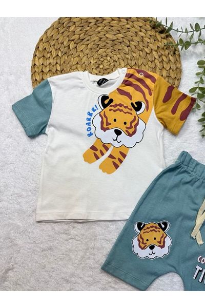 TİJK Baby Boy Lion Printed 2 Piece Set