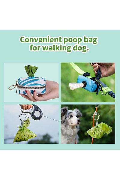 REDz Accessories Saci de gunoi pentru animale, 8 role, 120 de saci durabili și biodegradabili, verzi