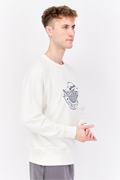 New Balance Men Sportswear Fit Long Sleeves Outdoor Sweatshirts, White