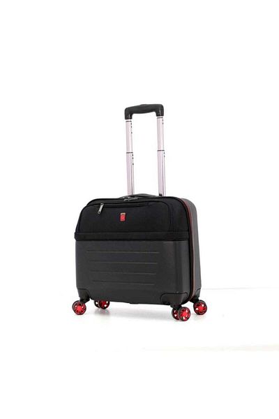Giordano Softside Double Spinner Wheel Luggage Trolley Bag 17.5 inch Cabin Size, Grey