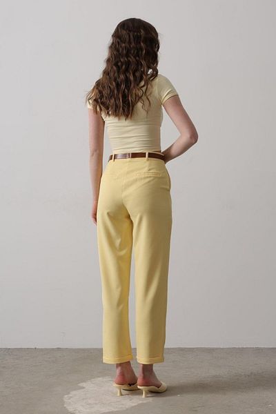 Deridün Yıldız Shoes Belted Carrot Trousers - Yellow