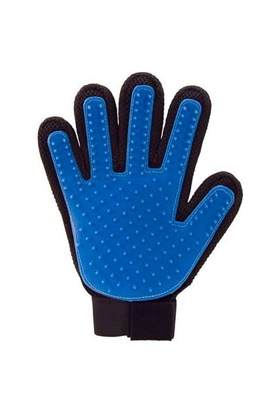 REDz Accessories Mănușă de periat animale, prindere cu velcro, reglabilă, cauciuc, albastră