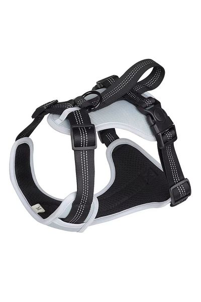 REDz Accessories Ham reflectorizant cu mâner, pentru câini, mărimea M, material textil durabil, gri