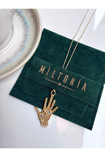 Miltonia 925s Tasarım Zirkon Taşlı El Gümüş Kolye