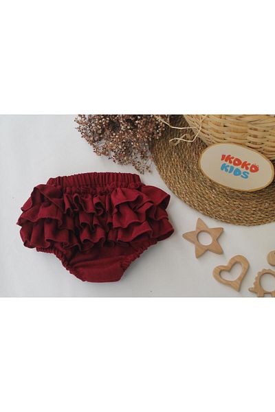 ikokokids Tan Velvet Ruffle Rompers