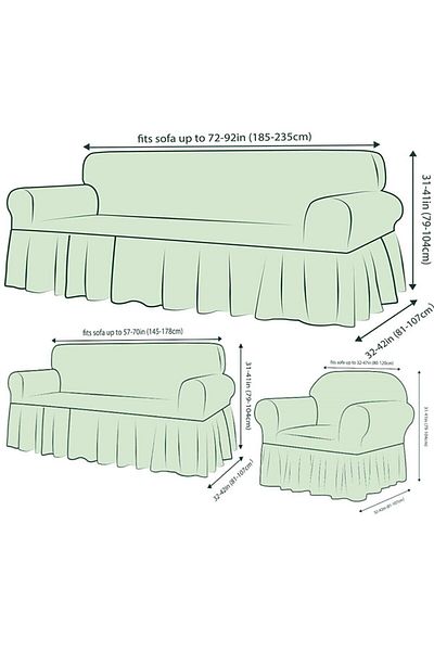 ARLISA Jacquard Ottoman Pattern 3211 Seat Cover Set – Washable Protective Cover with Flexible Lycra (Gray)
