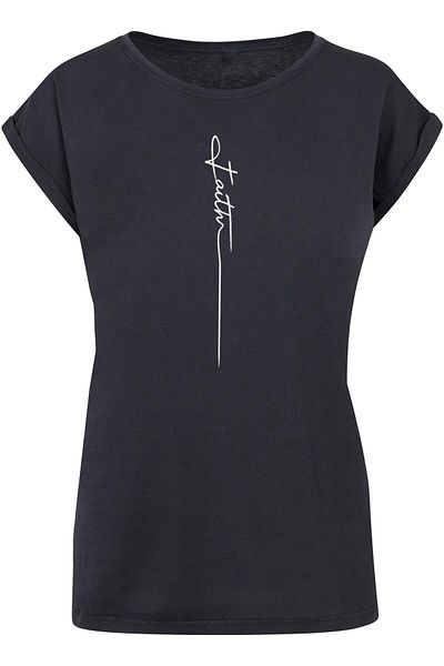Merchcode Damen Ladies Faith Extended Shoulder Tee