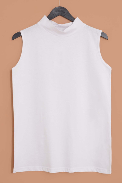 LyLGyM FASSION IS PASSION Αμάνικη λευκή μπλούζα με ζιβάγκο