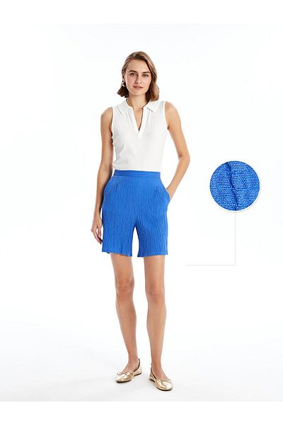 LC Waikiki Pantaloni scurți drepți pentru femei cu talie elastică
