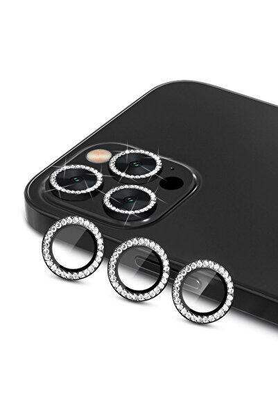 REDz Accessories Film foto pentru 15 Pro/15 Pro Max, Sticlă, Cu strasuri, Individual, Negru