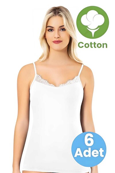 Uniquetrenders Жіночий 6-панельний майка з бретельками та мереживним коміром