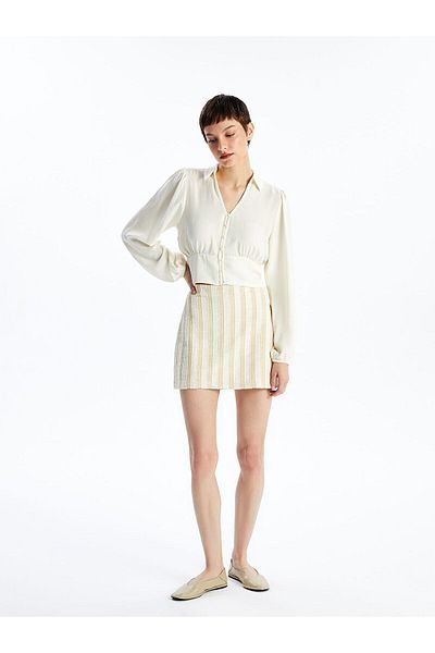 LC Waikiki Gestreifter Shortsrock für Damen in Standard-Passform
