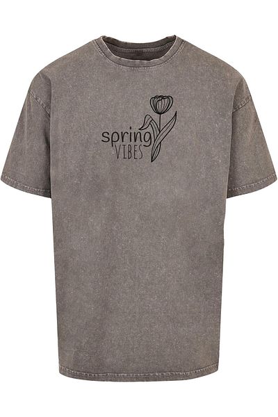 Merchcode Herren Spring - Vibes Acid Washed Heavy Oversized Tee