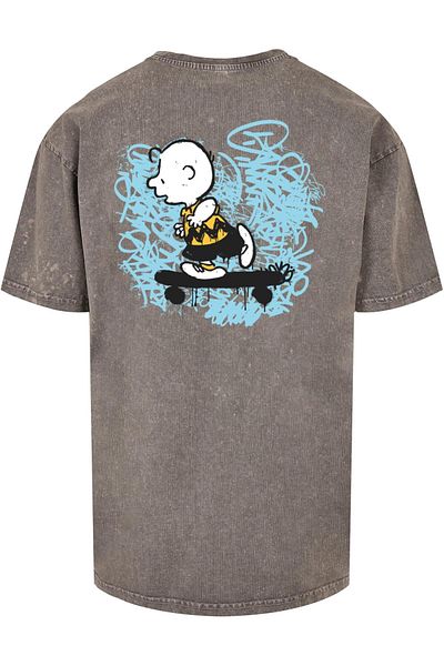 Merchcode Herren Peanuts - Life On The Edge Acid Washed Heavy Oversize Tee
