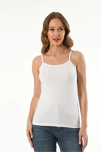 Mfö Life İç Giyim 6 Pieces Women's Rope Strap Lycra Undershirt 1St Quality 95% Cotton 5% Lycra