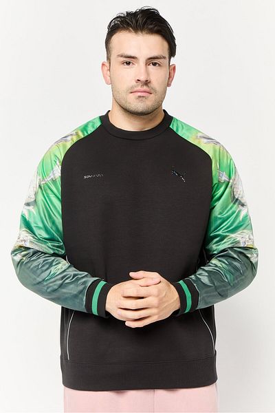 Puma X Sorayama Men Relaxed Fit Long Sleeves Outdoors Sweatshirts, Black