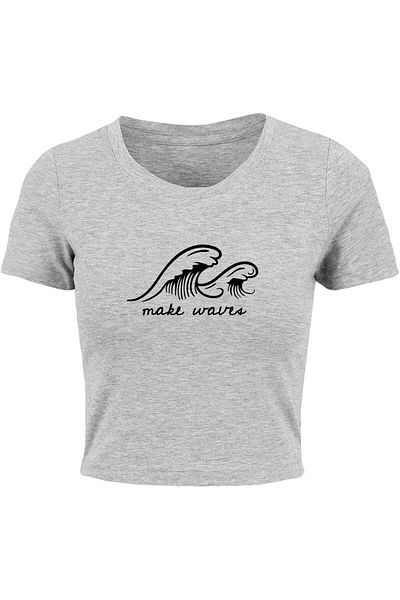 Merchcode Damen Ladies Summer - Make Waves Cropped Tee