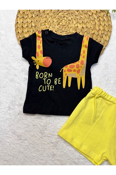 TİJK Baby Boy Giraffe Printed 2 Piece Set