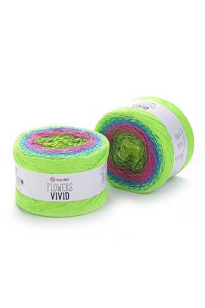 Yarnart Flowers Vivid - Μαρμάρινο Χειροποίητο Πλεκτό Νήμα Ebruli-506